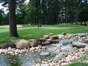 golf green and brook